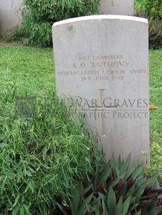 TRINCOMALEE WAR CEMETERY - ANTHONY, K O